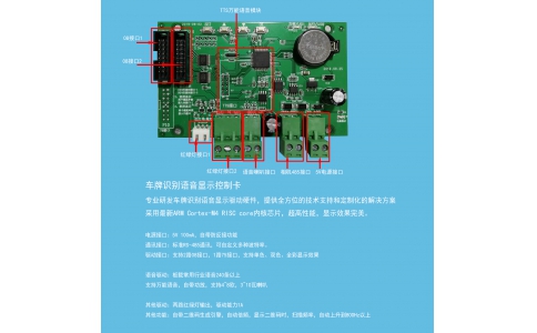 車(chē)牌識(shí)別LED標(biāo)準(zhǔn)語(yǔ)音顯示控制主板